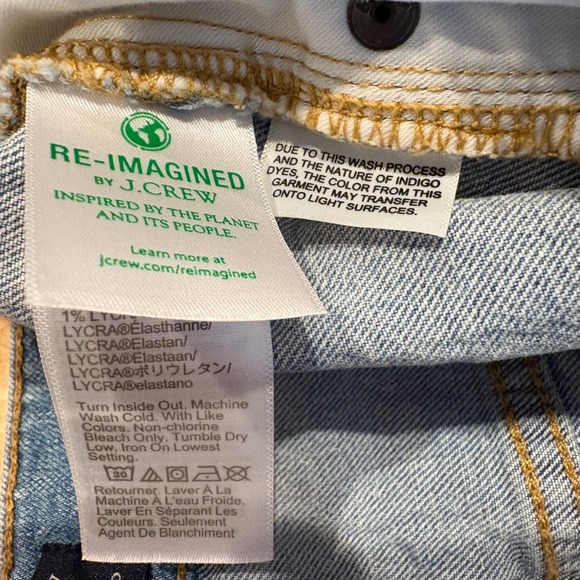 J. Crew High-Rise Flare Crop Jeans Distressed Denim Light Wash Size 34 - Picture 7 of 7